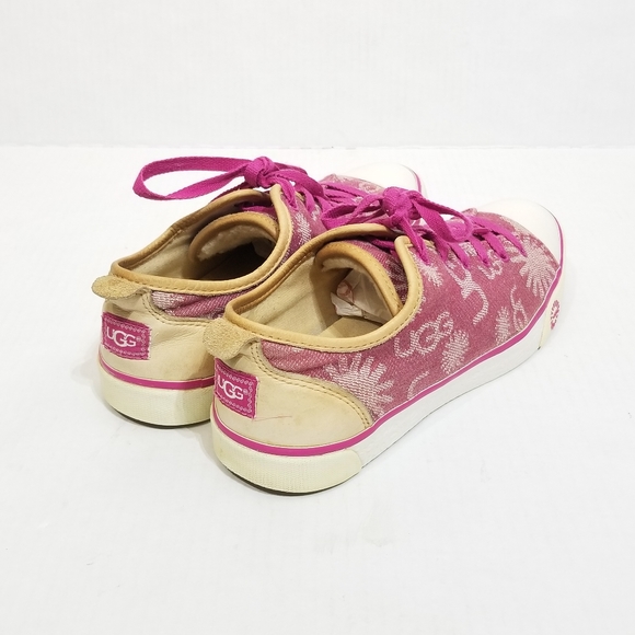 UGG Evera Denim Logo Print Sherpa Lined Sneakers in Pink Womens Size 8.5 - Picture 3 of 11
